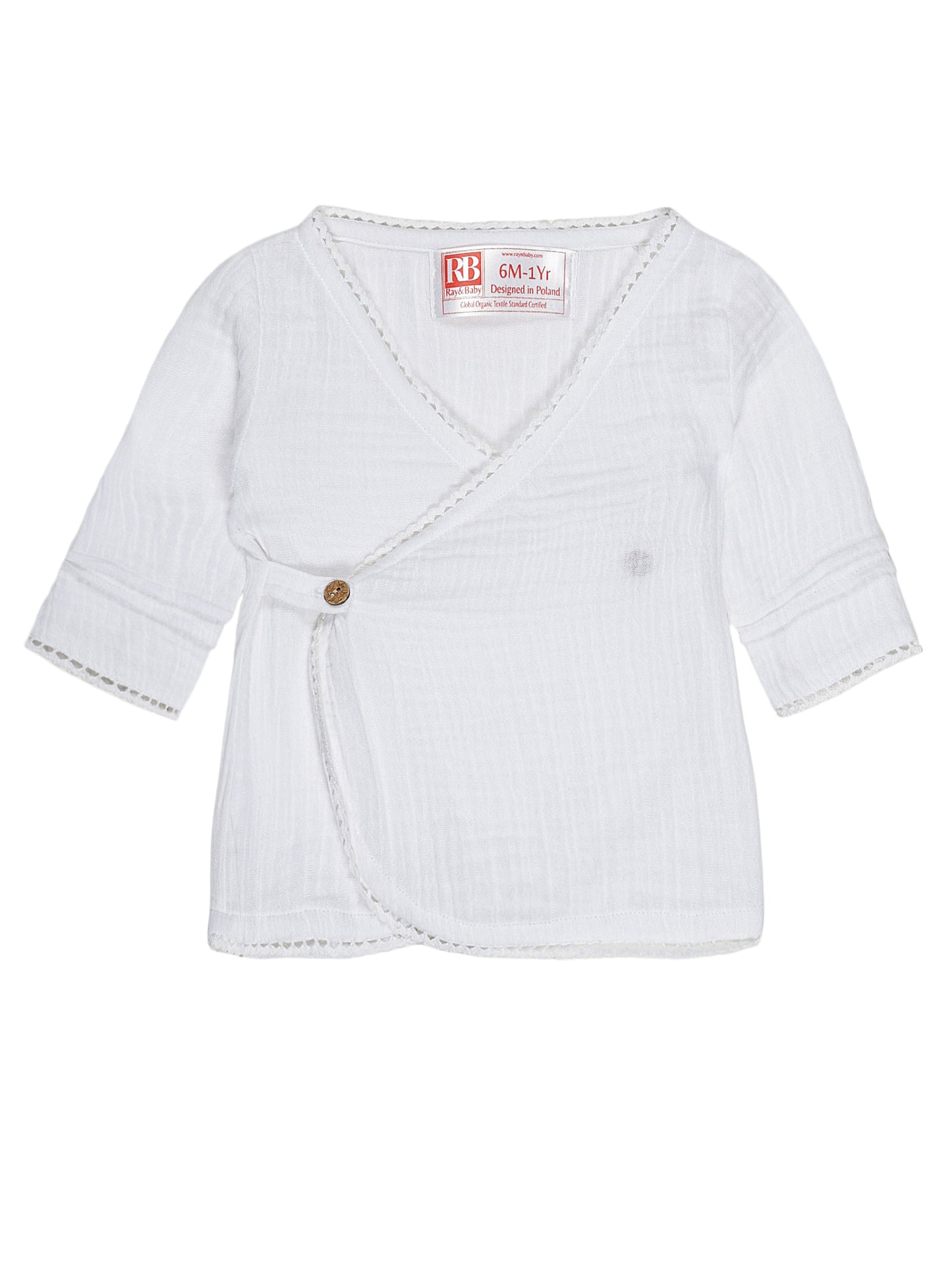 White Wrap Co-ord Set – Organic Cotton Top & Shorts