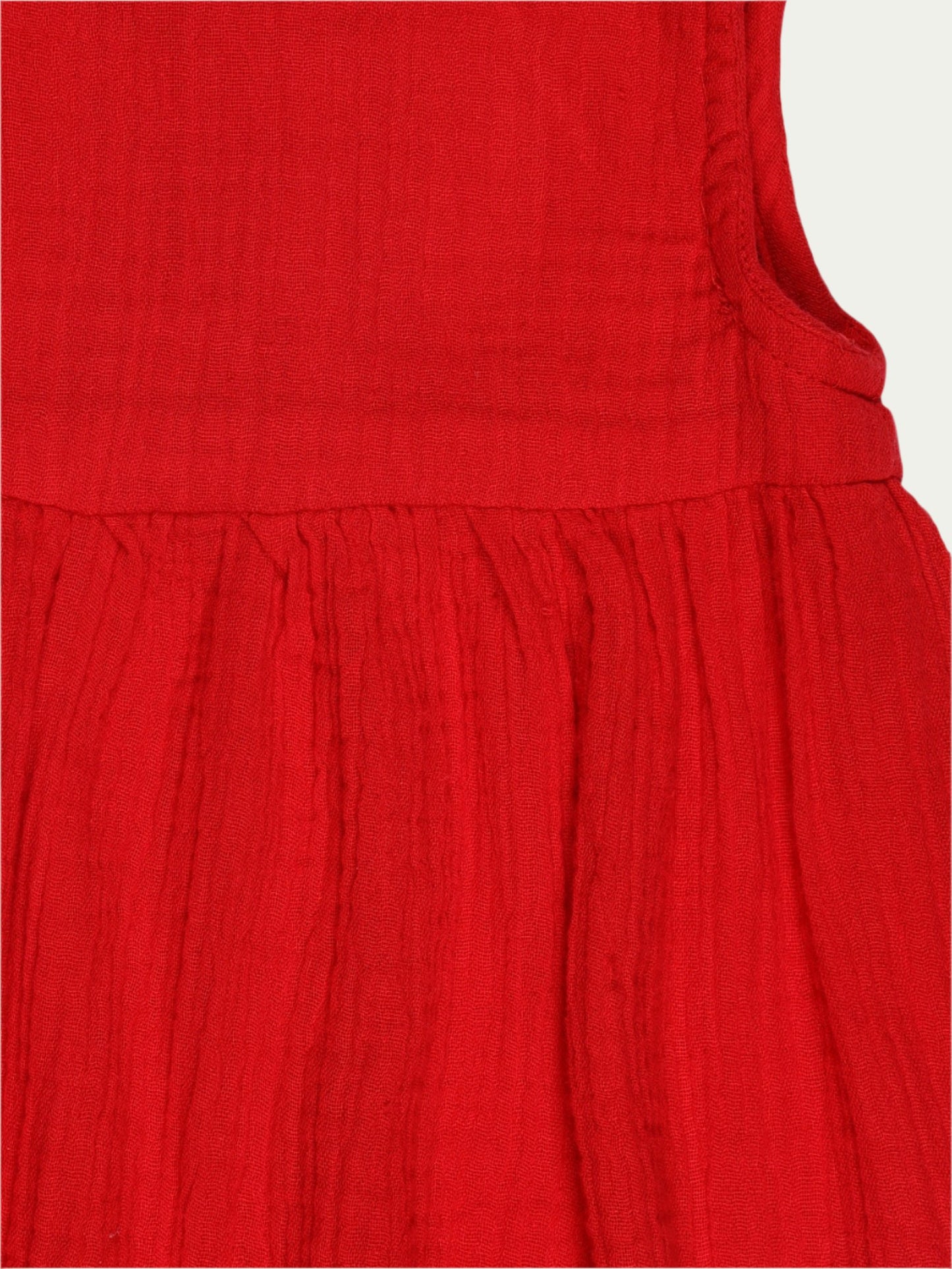 Organic Cotton Sleeveless Dress - Ruby Red