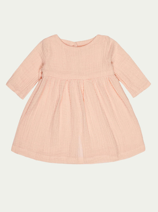 Organic Cotton Baby Girl Dress – Peach Pink