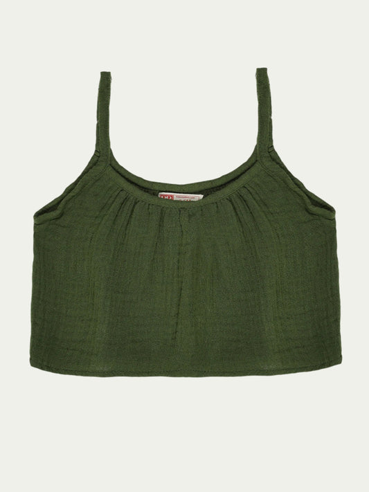 Organic Cotton Baby Girl Spaghetti Set – Forest Green