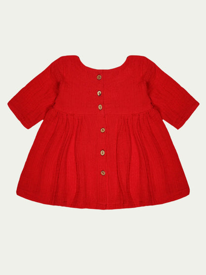 Organic Cotton Baby Girl Dress – Ruby Red