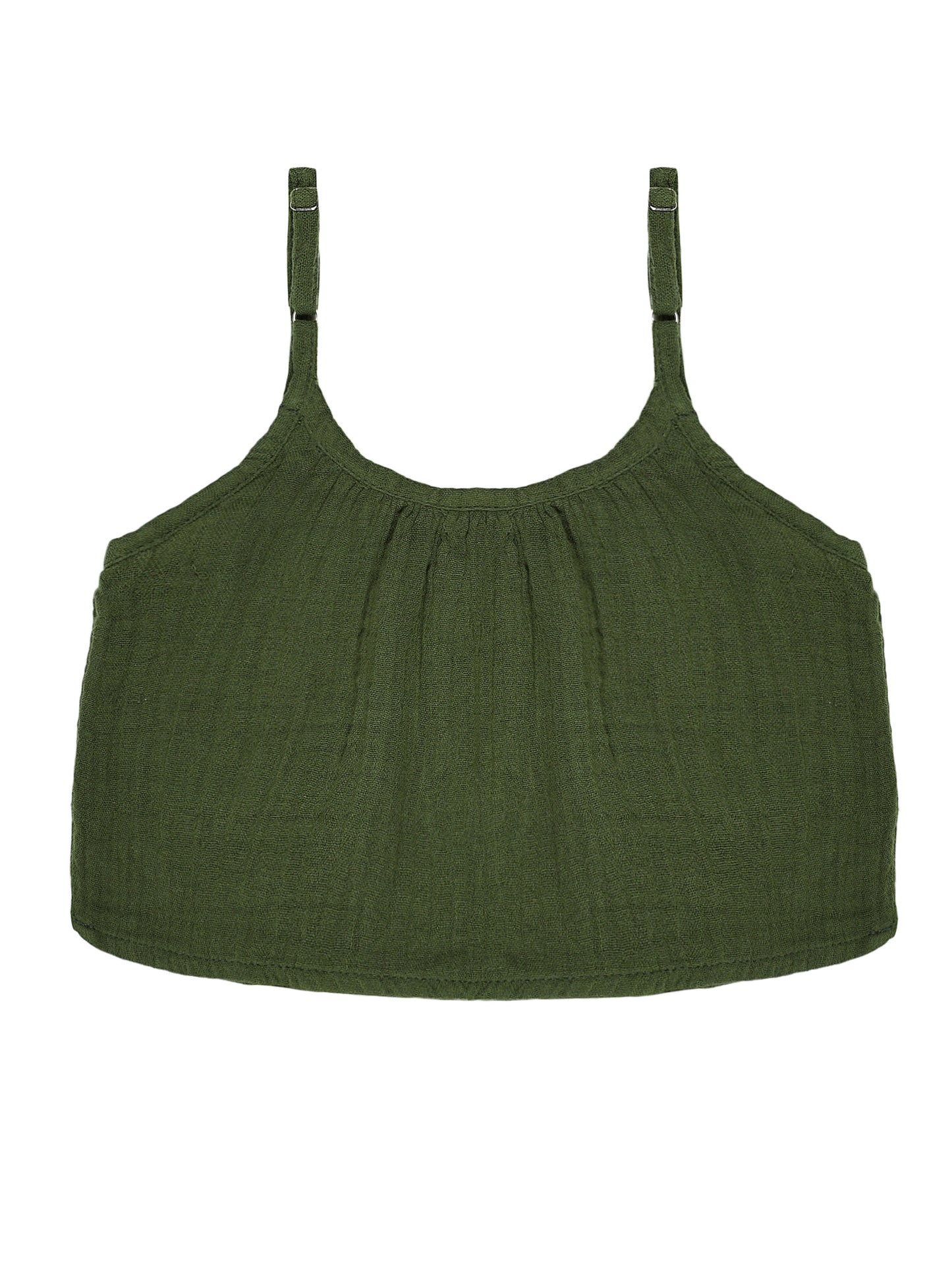 Olive Green Organic Cotton Co-ord Set – Strappy Top & Bloomers