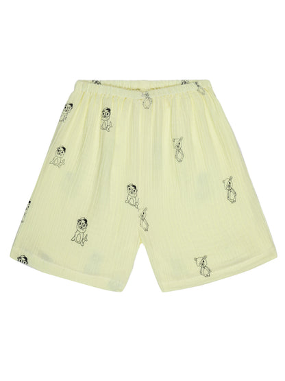 Yellow Animal Print Collar Co-ord Set – Organic Cotton Shirt & Shorts