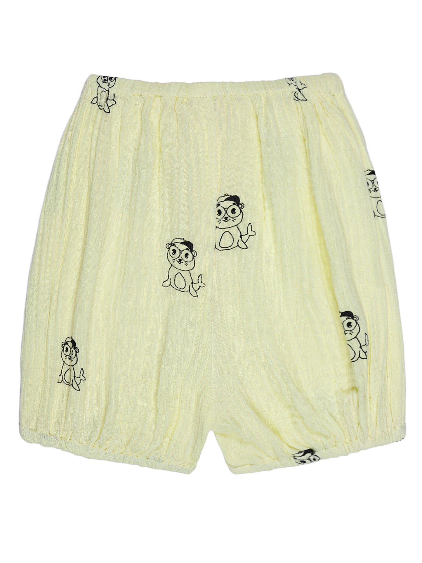 Yellow Seal Print Co-ord Set – Organic Cotton Top & Bloomers