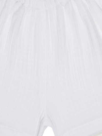 White Wrap Co-ord Set – Organic Cotton Top & Shorts