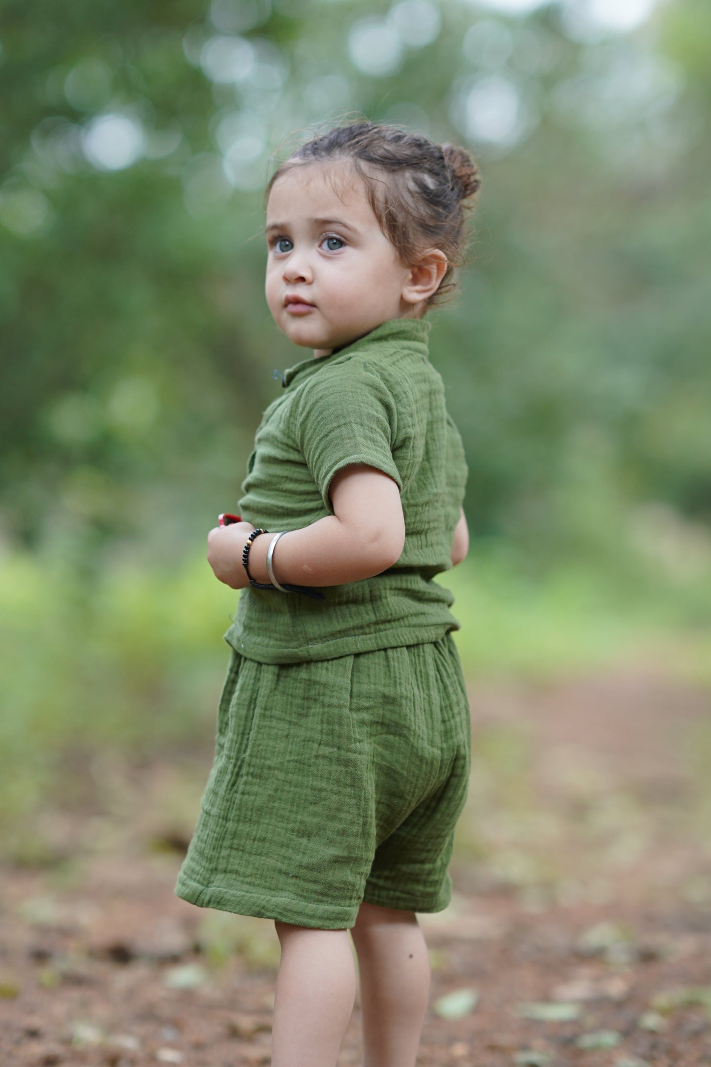 Organic Cotton Baby Shirt – Forest Green