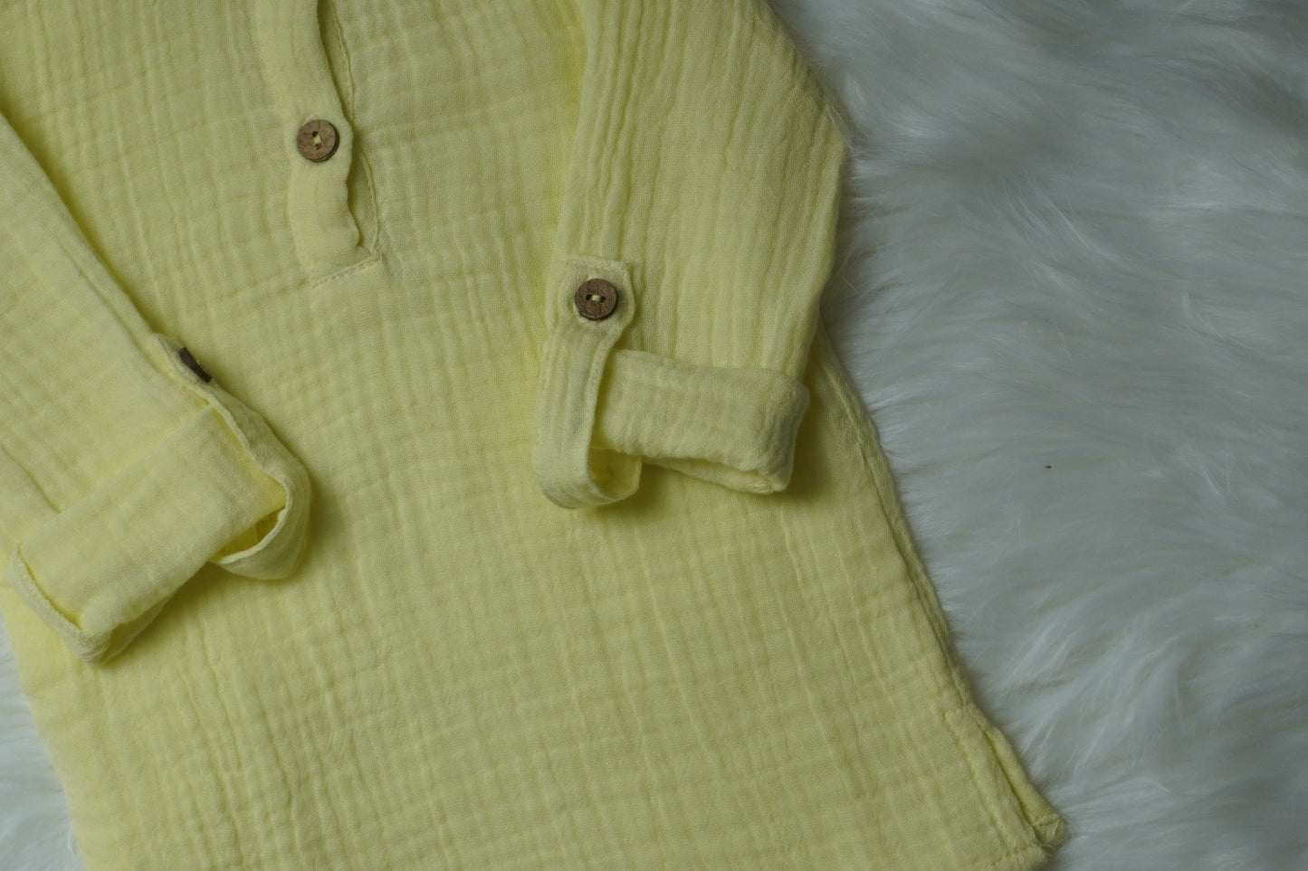 Roll Up Sleeves Shirt - Butter Yellow